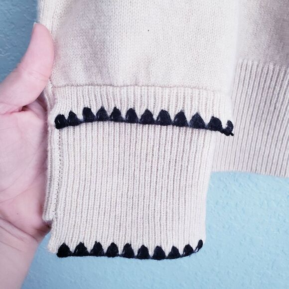 S MaxMara Cream 100% Cashmere V-neck Sweater - Picture 3 of 7